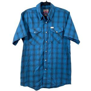 Dixxon 1962 Button Front Snap Shirt Blue Mens Small Pre-Loved